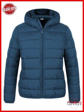 Plus Size Lightweight Puffer Jacket Packable Quilted Bubble Coat Waterproof